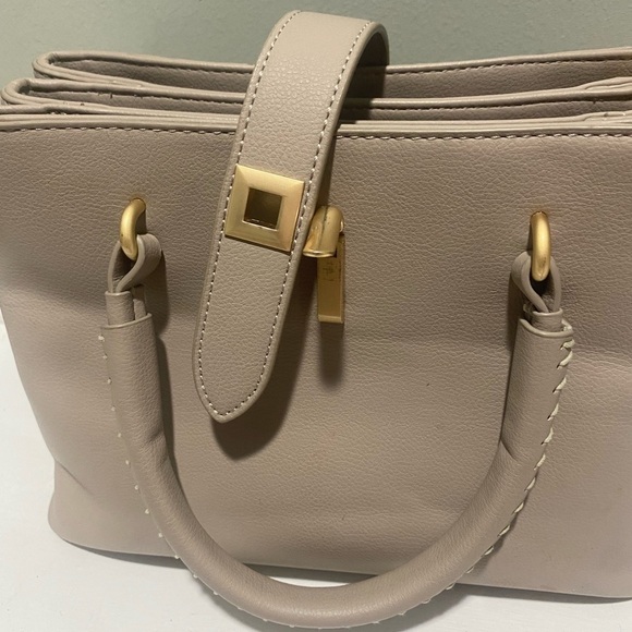 Susen Taupe Tan Handbag w/ Gold Accents - Picture 10 of 10